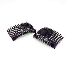 Alex Deco Side Hair Combs (pair) in Tortoise Shell or Black 1057-2