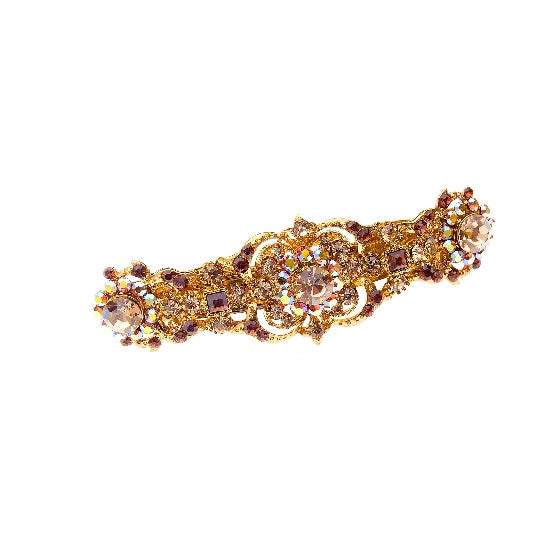 Royal Jeweled Automatic Barrette w/ Swarovski Crystals 1525