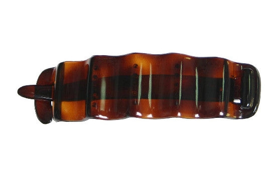 French Non Metal Tortoise Shell Wave Barrette 3202