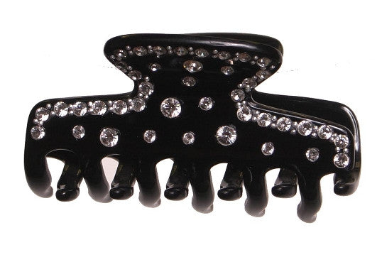 Crystal Stoned Small Black Hair Claw 1255