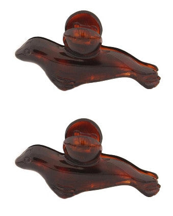 Mini Tortoise Shell Seal Hair Claws (Pair) 1707-2