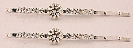 Crystal with Center Stud Bobby Pin Pair  12121-1842-2