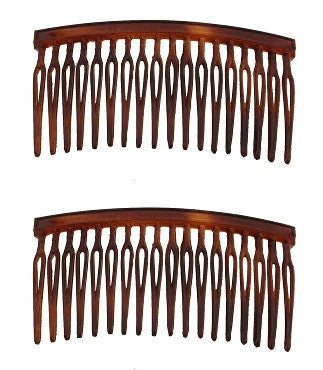 Small Tortoise Shell / Wire Twist Side Hair Combs 213-2