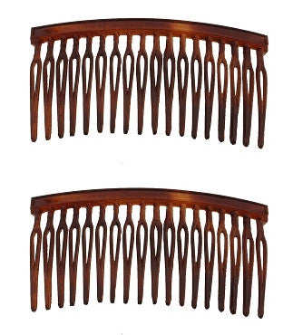 Small Tortoise Shell / Wire Twist Side Hair Combs    12121-213-2