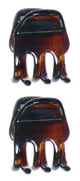 Mini Tortoise Shell Fish Hair Claw Pair 252-2