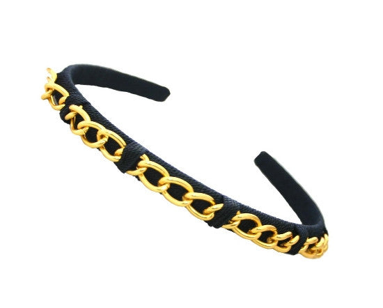 Chain Link Headband w/ Gold 3304