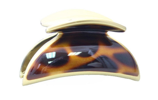 Tortoise Shell & Gold Large Euro Hair Claw 4897