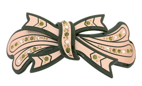 Stoned Tie Over Leaf Hump  Barrette 597