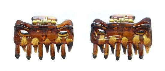 Extra Tiny French Hair Claws in Tortoise Shell (Pair)   12121-612-2