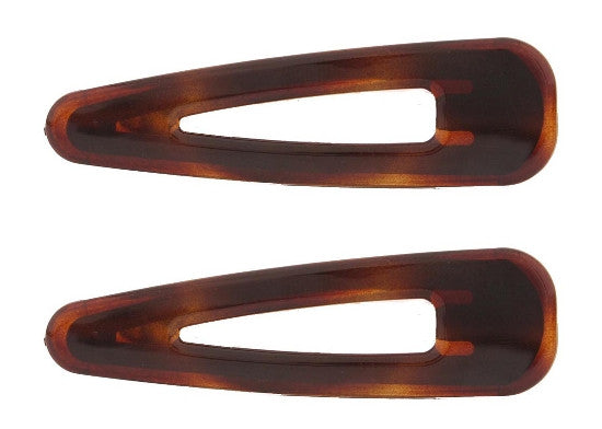 Small Tortoise Shell French Snap Hair Clip (Pair) 616-2