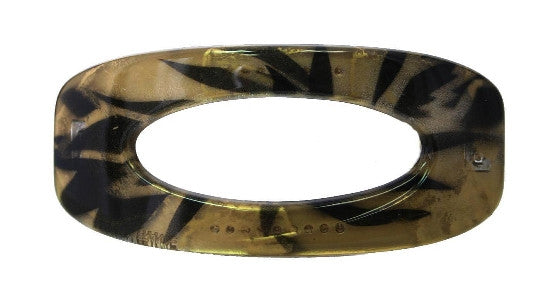 Open Twirl Black Gold Print  Barrette 6526