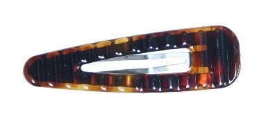 French "Click Clack" Ripple Snap Hair Pin (Tortoise Shell) 7710