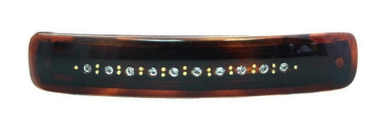 Tortoise Shell Barrette With 12 Stones 807
