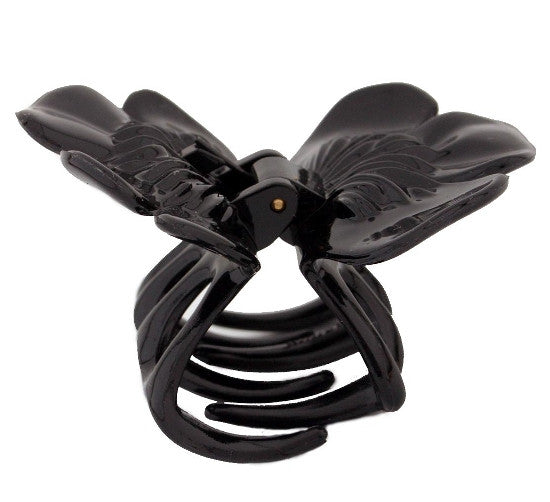 Rose Cover Hair Claw Black 91745
