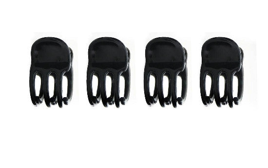 4 Mini French Hair Claws in Black 97027-4