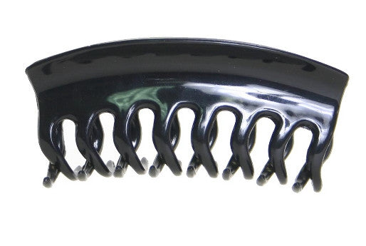 Large Wave Lock Hair Claw With Cover Black 9776
