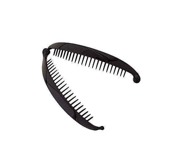 French Black  Banana  Clip With Ball Closure 9879